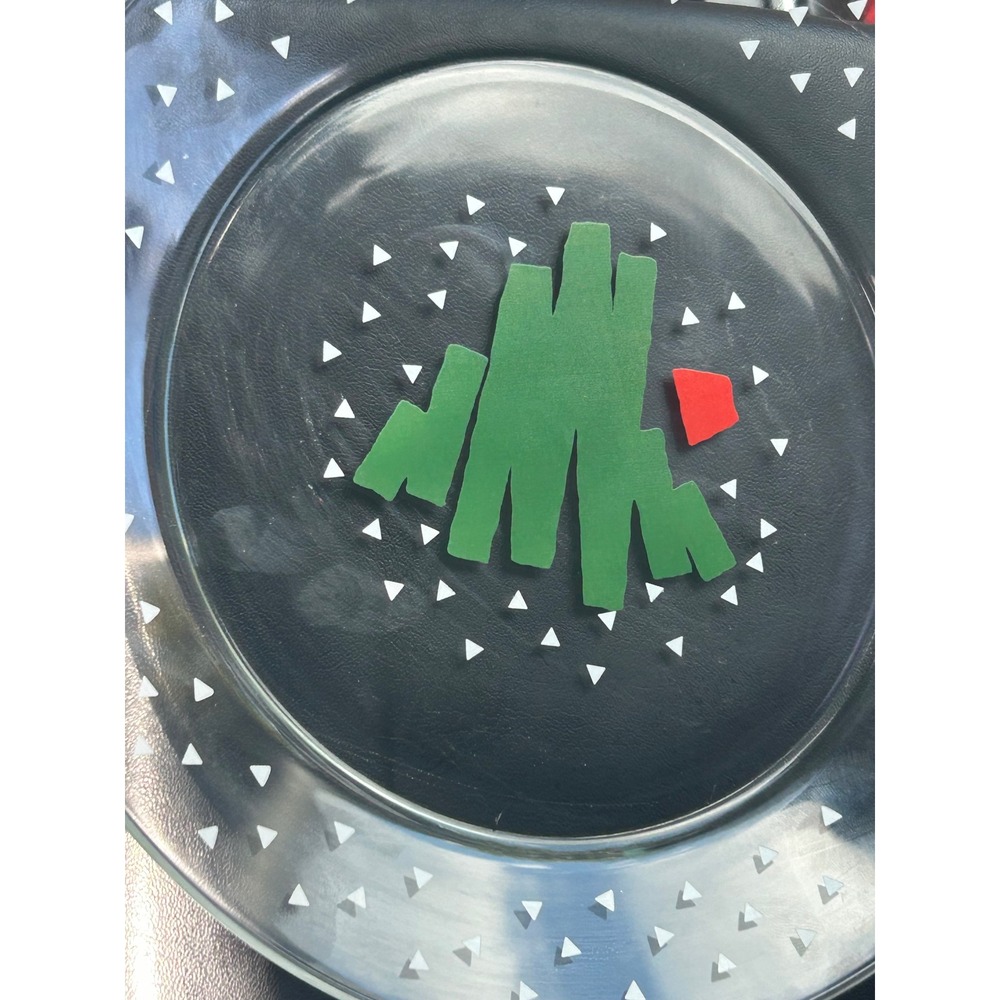 Vintage 1988 Dayton Hudson Arcoroc France Glass Christmas Tree Plates Set of 4 - Picture 6 of 10